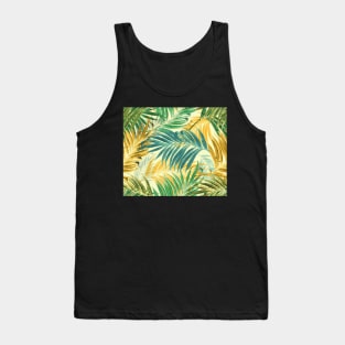 Palm Leaves in Yellow Tank Top